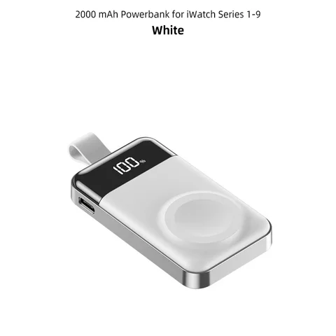 Портативное беспроводное мини-зарядное устройство 2000 мАч, внешний аккумулятор для Apple Watch 8 7 6 5 4 3 SE Ultra для iWatch SE2, магнитная зарядная станция