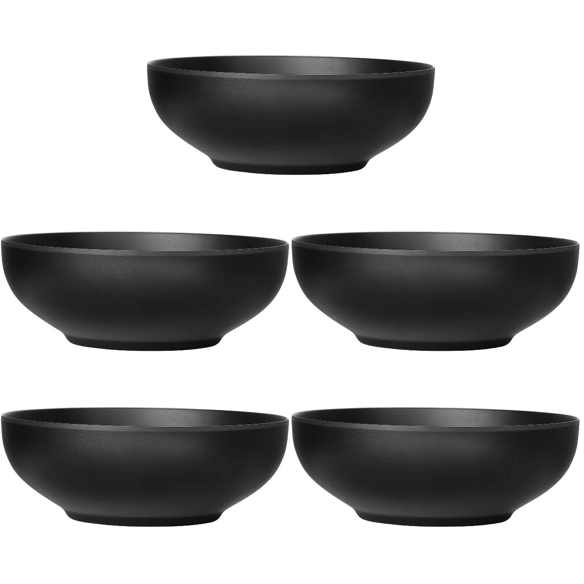

Japanese Style Bowl Food Serving Soup Melamine Tableware Black Salad Containers
