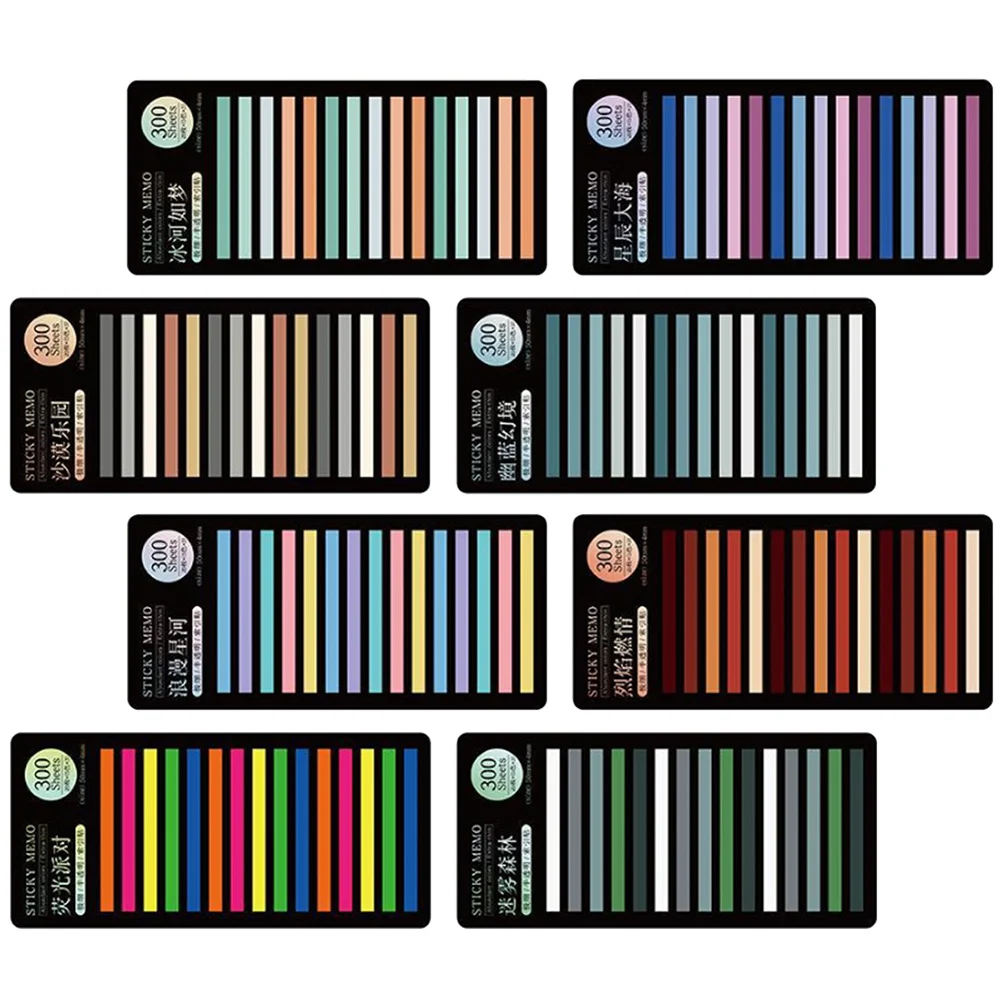 

8 Sheets Colored Sticky Tabs Colored Reading Strips Colorful Book Reading Strips for Student