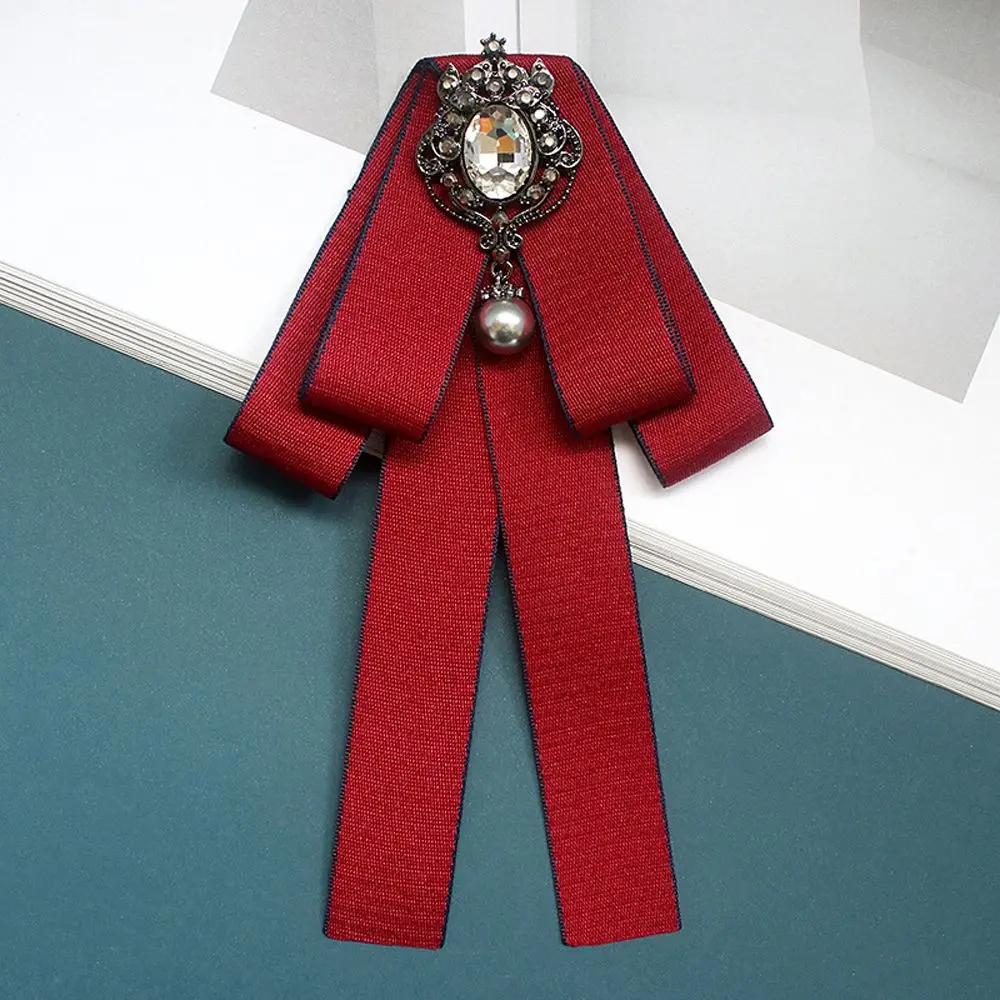 

Japanese Style Black Bow Rhinestone Necktie Women Girl Cute JK Bow Tie For Neck Collar Shirt Uniform Ties