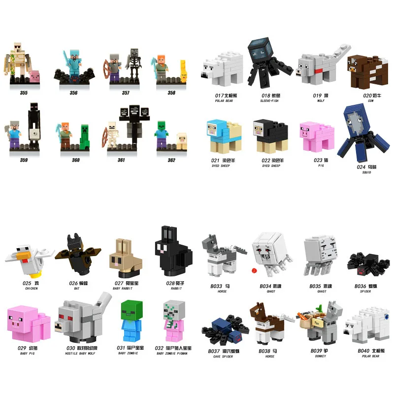 

Mining Pixel Game Collection Model Dolls Zombie Steve Dolls Minecrafted Figurine Cake Decoration Building Blocks Toys for Boys