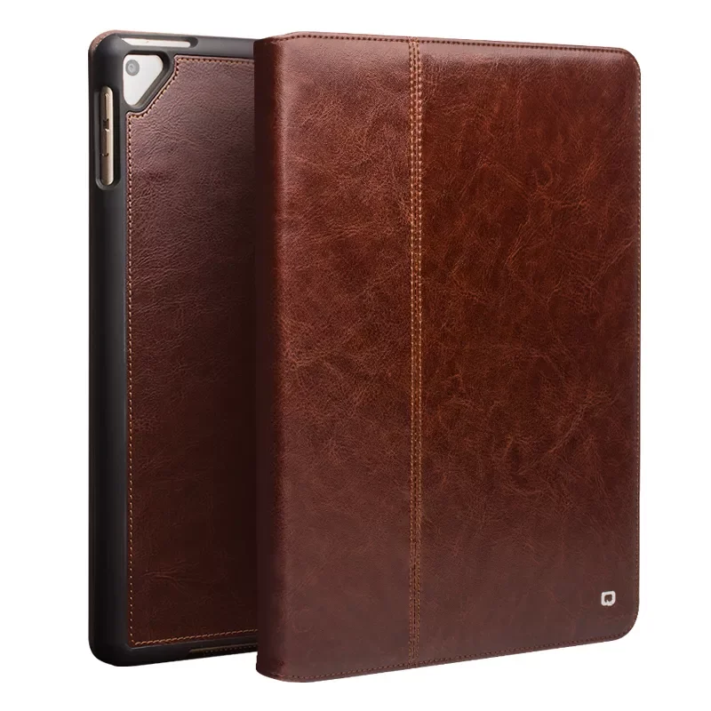 

QIALINO Genuine Leather Ultra Thin Tablet Case for iPad Pro 10.5 Stent Dormancy Stand Card Slot Flip Cover for iPad 10.2/8