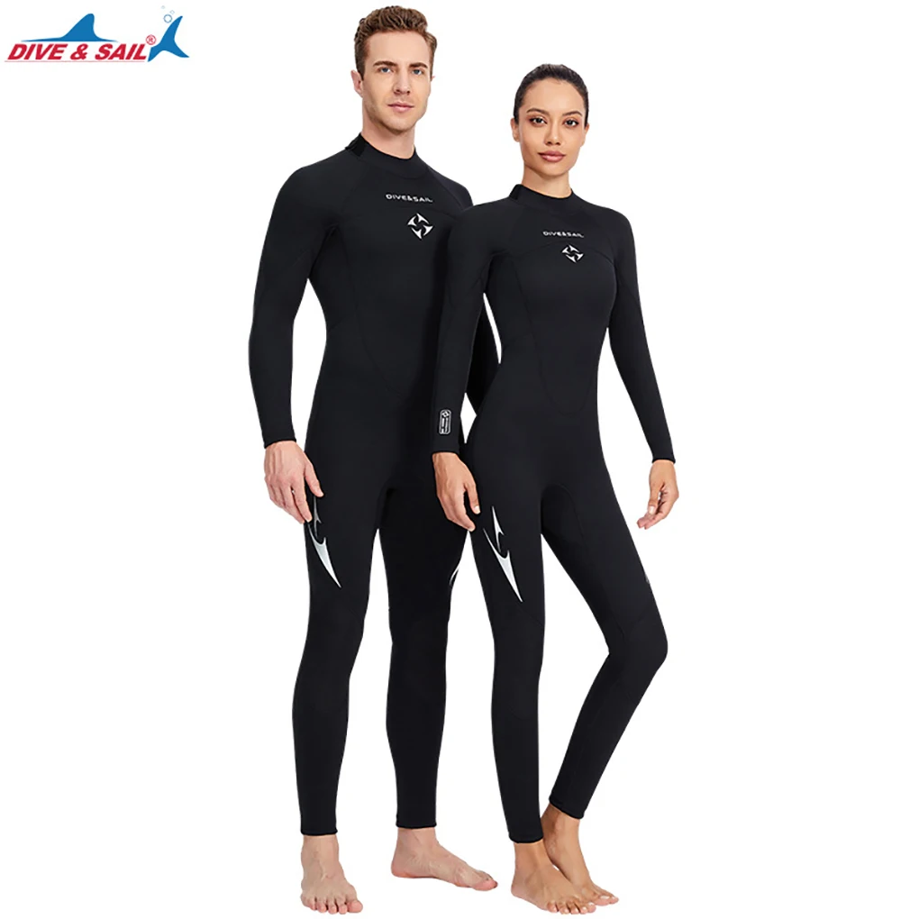 

DIVE SAIL 3MM Wetsuits Neoprene Diving Suit Wear-resistant Sun-proof Surf Suit for Snorkeling Surfing Swimming Black 4XL