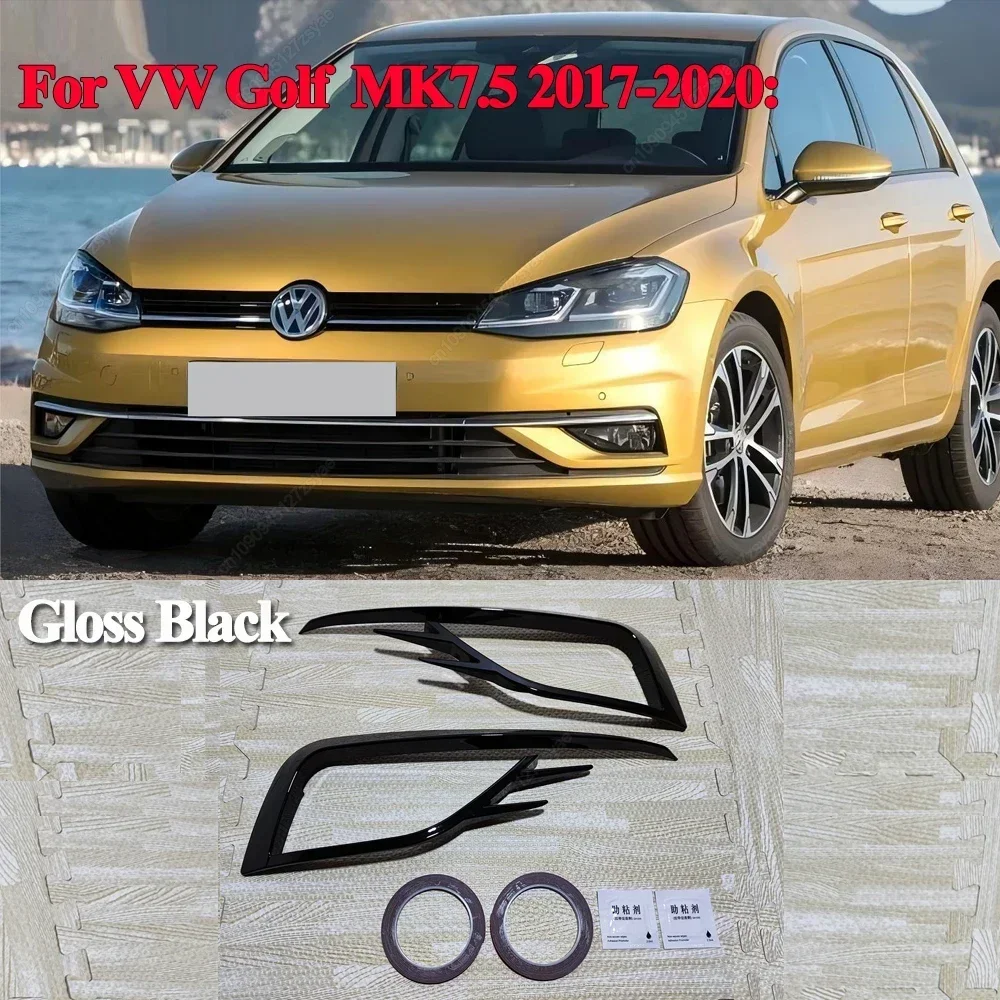 

2 шт. для VW Golf 7 7,5 MK7 MK7.5 2012-2020 передний бампер, спойлер, автомобильный бампер, противотуманная фара, решетка, накладка, комплект кузова, тюнинг ABS