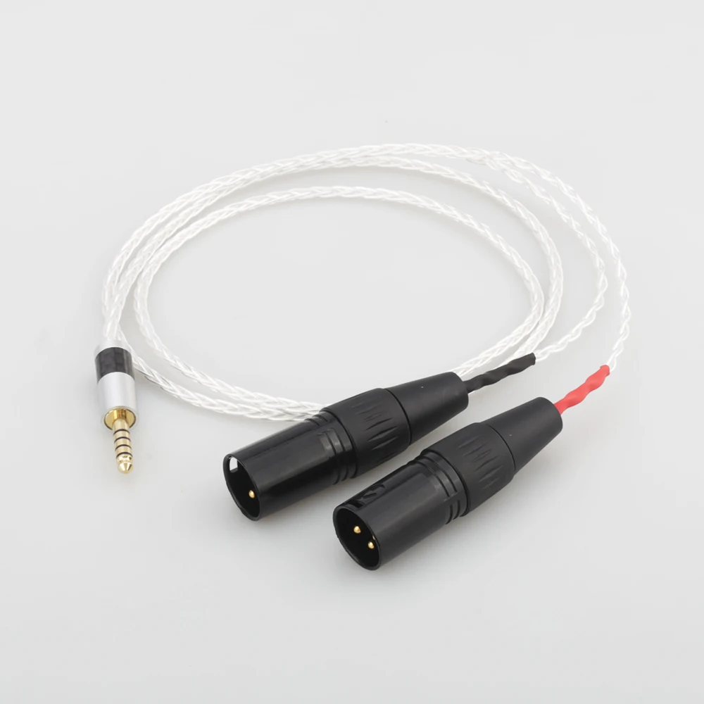 

8 Cores Silver Plated 4.4mm Balanced Male To Dual 2x 3pin XLR Balanced Cable Audio Adapter Cable