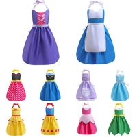disney anna elsa belle aprons for girl waterproof household%c2%a0antifouling cooking baking apron for women home cleaning tools