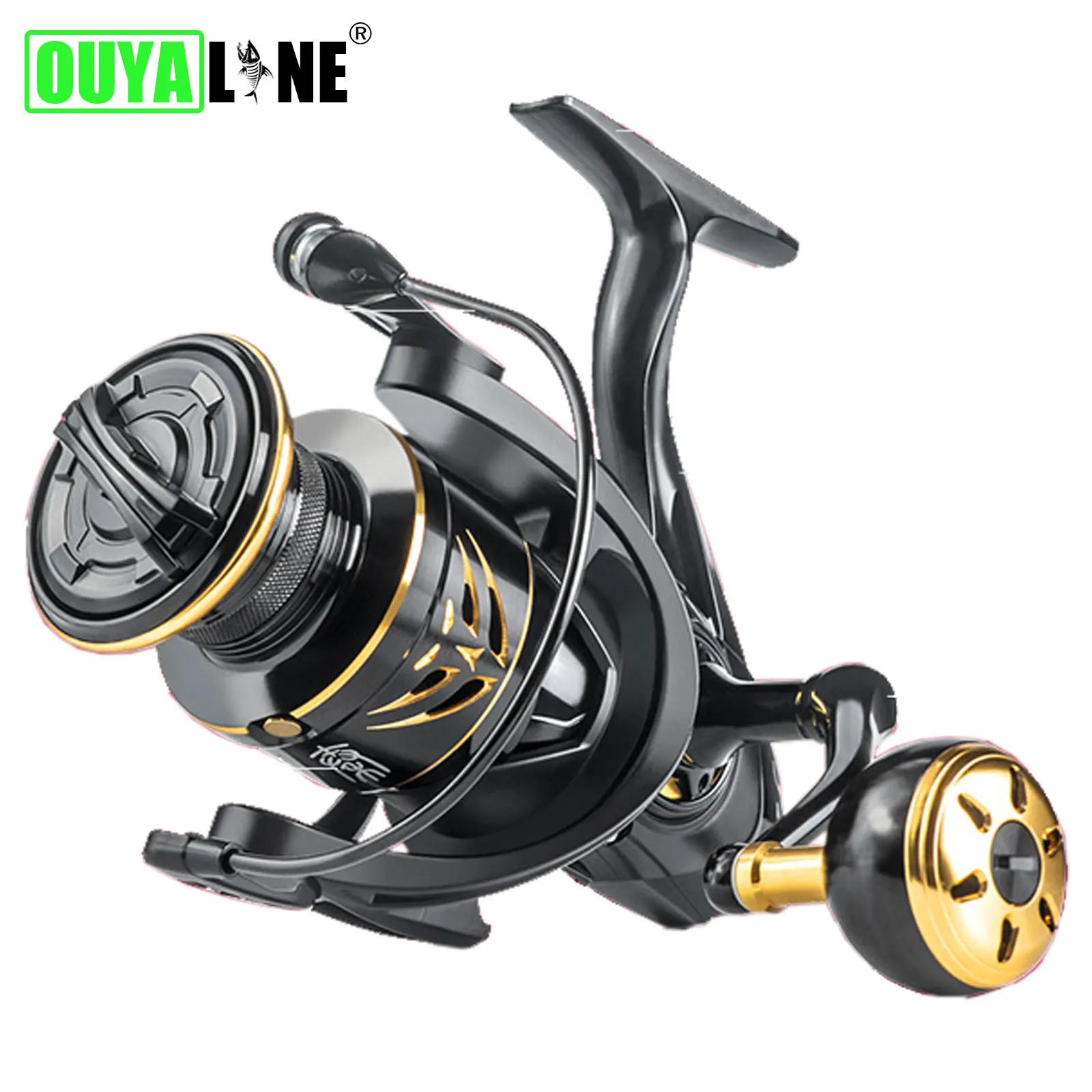 

Spinning Fishing Reel Q2800-7800 5.1:1 5+1BB Max Drag 12kg Large Diamerer Knob Metal Spool Grip For Carp Reel Fishing Carretilha