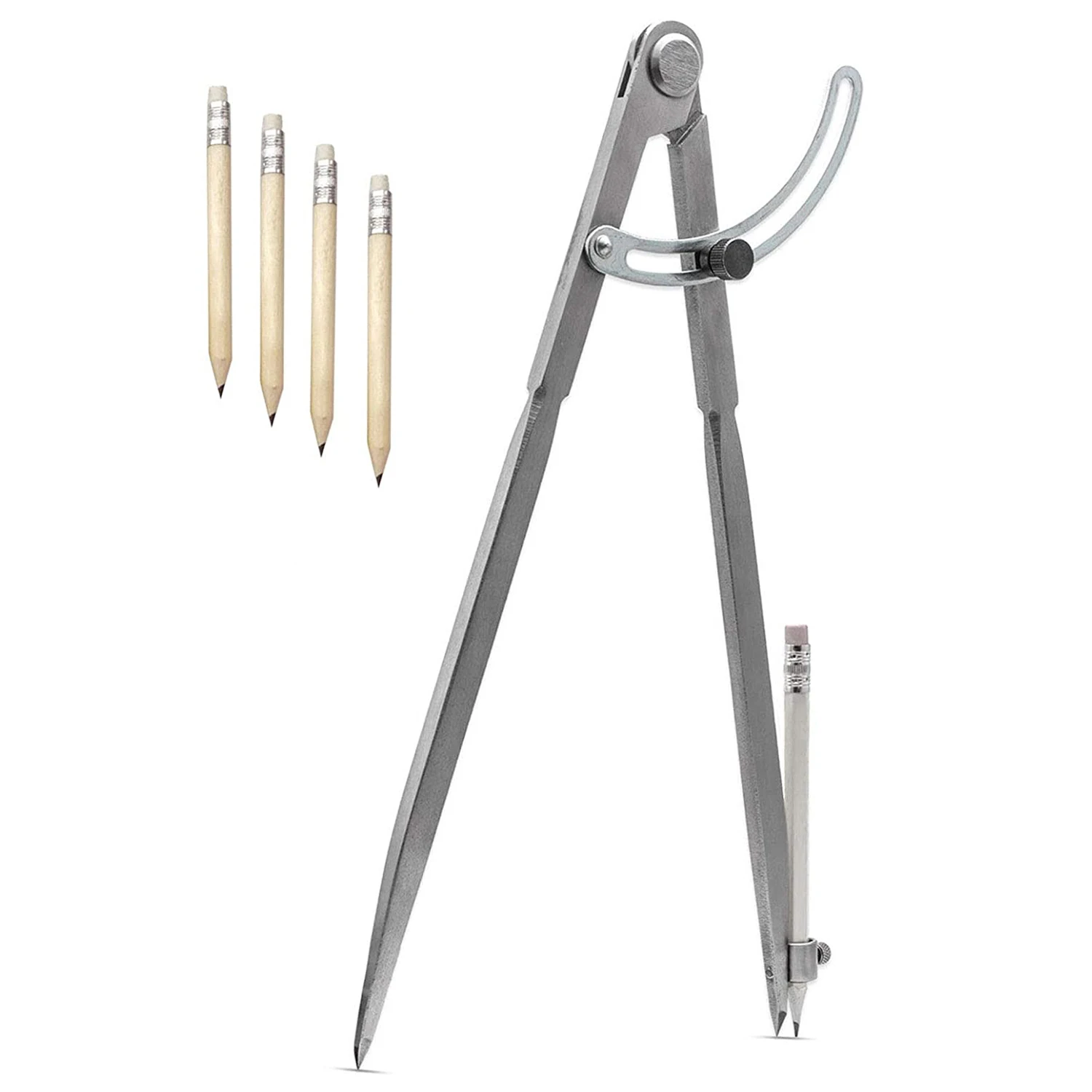 

12 дюймов Регулируемая маркировка карандаша, маркировка царапин, блокировка крыла делителя для рисования кругов, металл, кожа