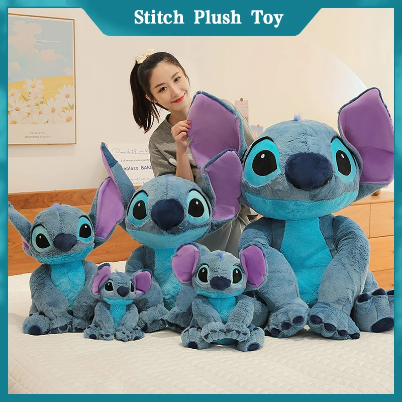 Kawaii Stitch Plush Toy Doll Anime Lilo & Stitch Sitting Stitch PP Cotton Comforting Pillow Kids Gift Cartoon Stuffed Doll