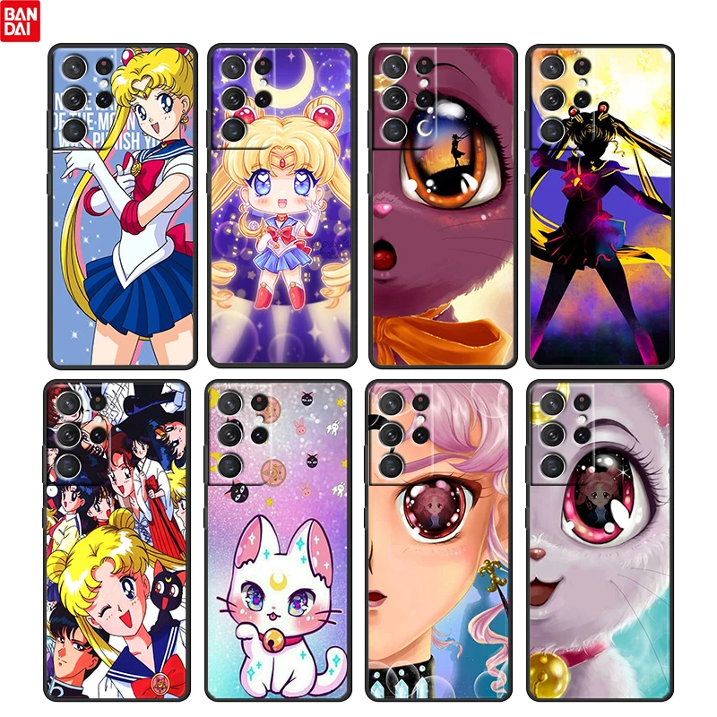 

Sailor Moon Cartoon For Samsung Galaxy S22 S21 S20 Ultra Plus Pro S10 S9 S8 S7 4G 5G Soft TPU Black Phone Case Funda Capa Shell