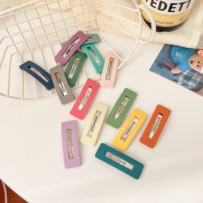 

Симпатичная челка боковой зажим матовая квадратная челка заколка для волос одно слово зажим простое BB зажим ювелирные изделия