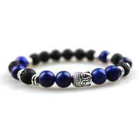 classic buddha head lava stone beads bracelet healing balance prayer natural stone yoga bracelet for men women