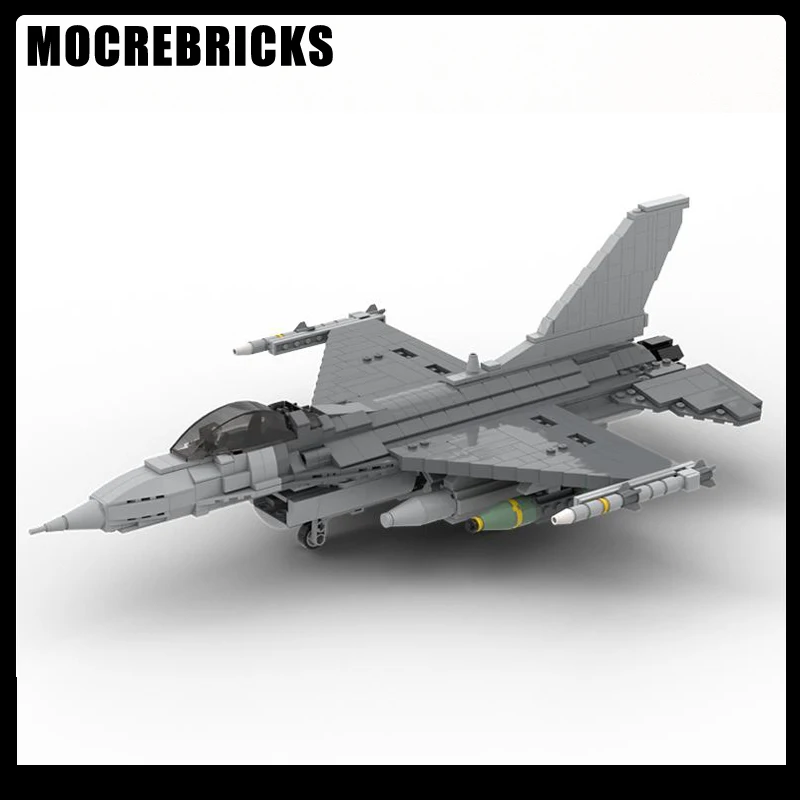 MOC Военная серия F-16 Jet Многоцелевые строительные блоки Fighters Kit DIY Сборочные модели