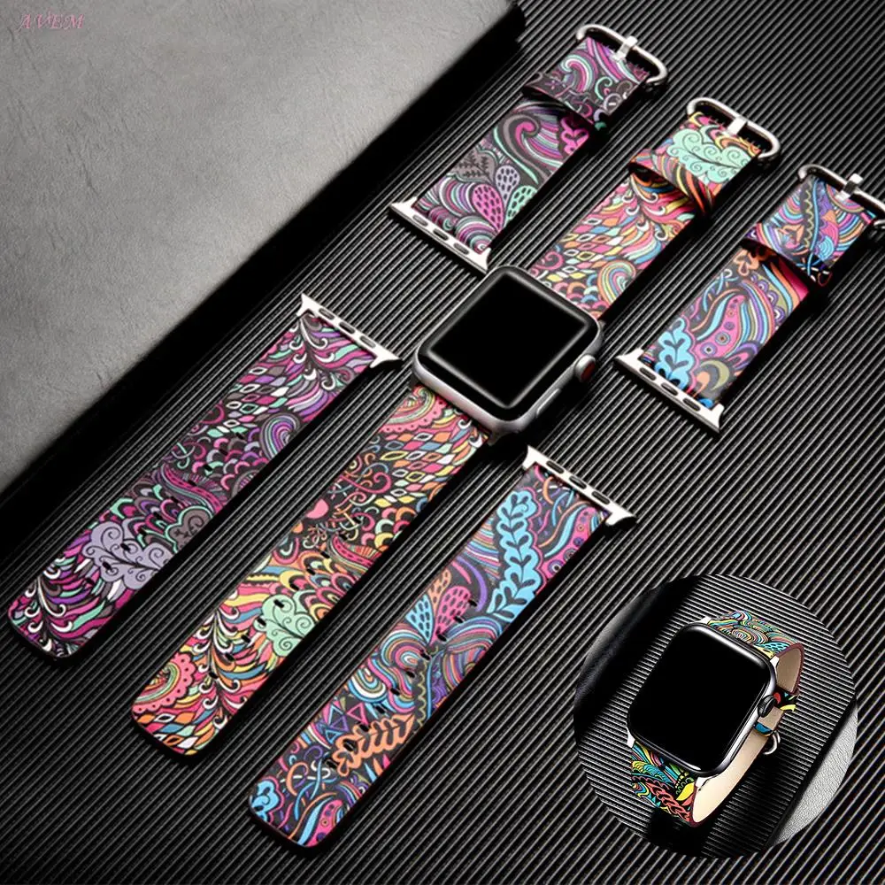 

Ремешок из натуральной кожи для Apple Watch 7 41 45 мм 44 мм 40 мм 38 мм 42 мм