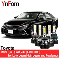 ynfom led headlights kit for toyota mark iixqualisblitzio 80 13 lowhigh beamfog lampcar accessoriescar headlight bulbs