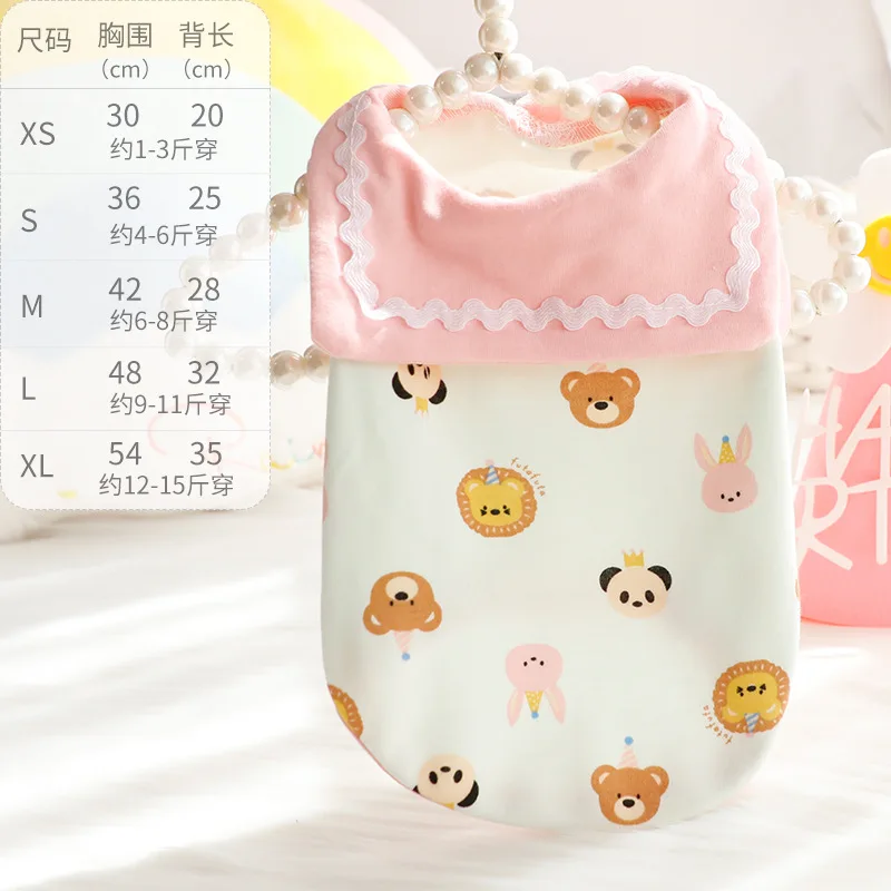 Dog Pet Clothing Animal Lapel Vests for Dogs Clothes Cat Small Bear Panda Print Cute Thin Summer Boy Girl Yorkshire Accessories images - 6