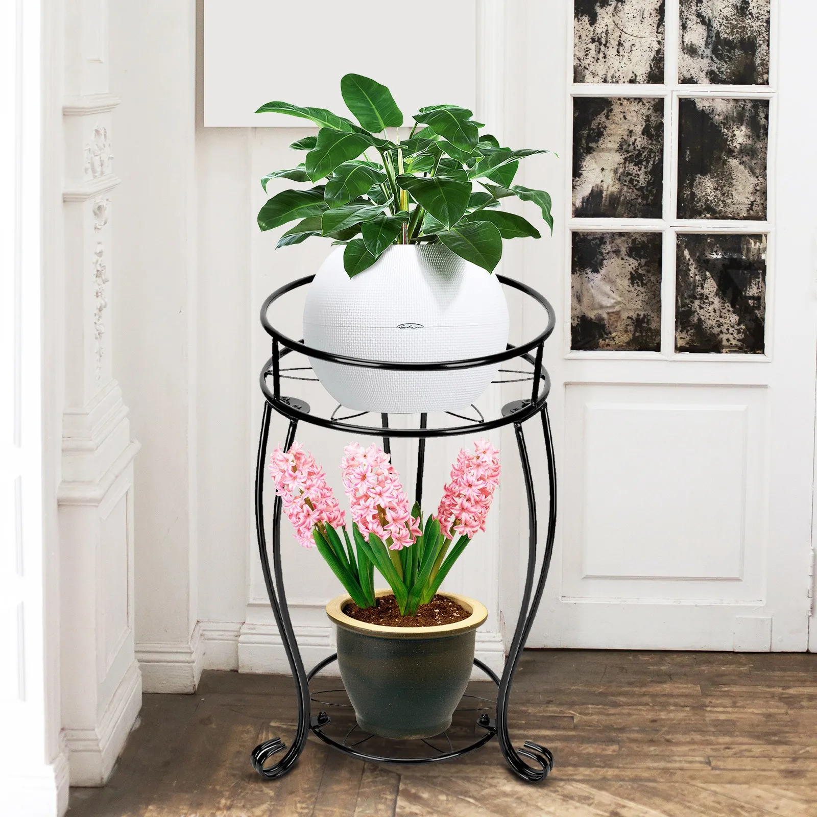 

Shelf Porch Supports Garden 19.3 Stand Stand Container BalconyPatio Inch Indoor Metal Round Container Rackfor Dish Drains Large