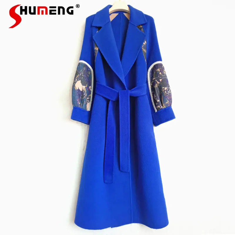 

Высококачественное двухстороннее шерстяное кашемировое пальто в Корейском стиле женское средней длины новое осенне-зимнее двустороннее б...