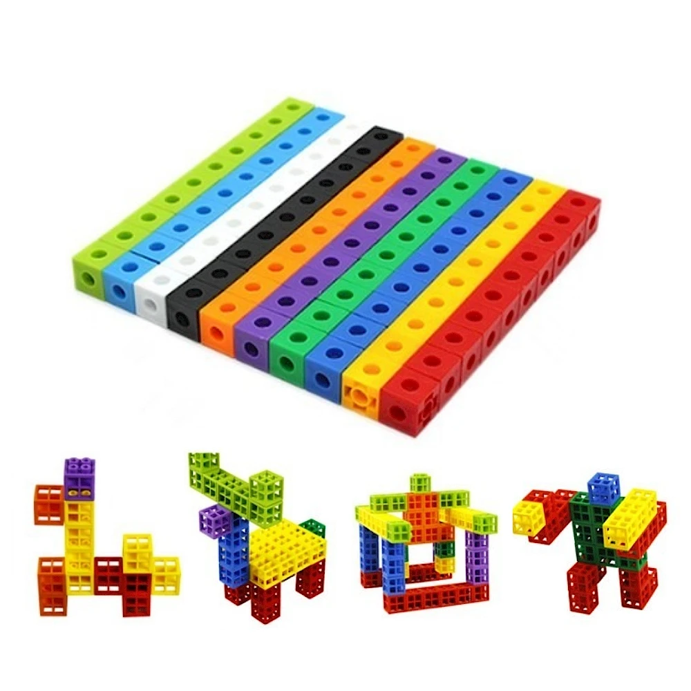 

100pcs Mathematics Linking Cubes Numberblocks Interlocking Multilink Counting Blocks Kids Learning Educational Children Toy GIft