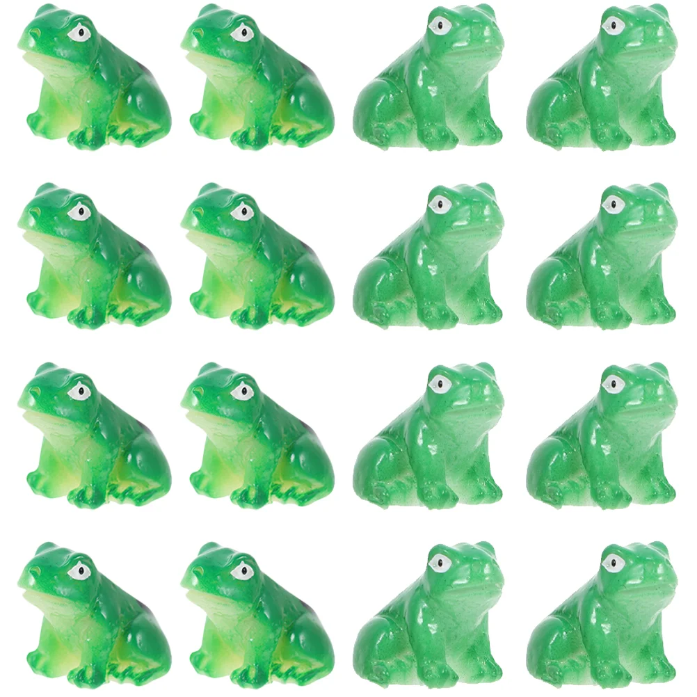 

30 Pcs Crafts Small Frog Figurine Shaped Adornments Model Resin Educational Micro Landscape Animal Models Statue Scene