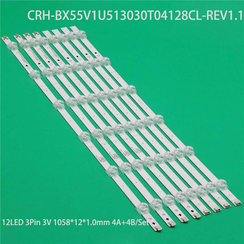 LED Backlight Strips For DEXP U55E9000H Bars CRH-BX55V1U513030T04128CL-REV1.1 Kit Bands For HISENSE H55B7100UK Planks Lanes Tape