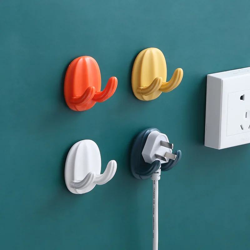 

Punch-free Cactus Strong Wall Hanging Bedroom Data Cable Bathroom Seamless Hook Kitchen Wire Storage Bathroom Organizer