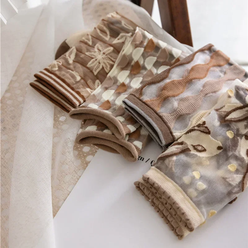 Новинка летние ультратонкие прозрачные длинные носки в стиле Харадзюку со