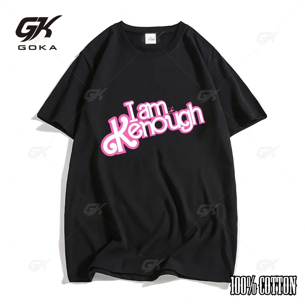 Ярко-розовые футболки с изображением Барби I Am Kenough Barbenheimer мужские летние