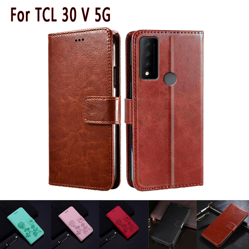 

T781S Flip Case For TCL 30 V 5G Phone Cover Magnetic Card Wallet Leather Stand Protective Hoesje Etui Book For TCL 30V чехолна