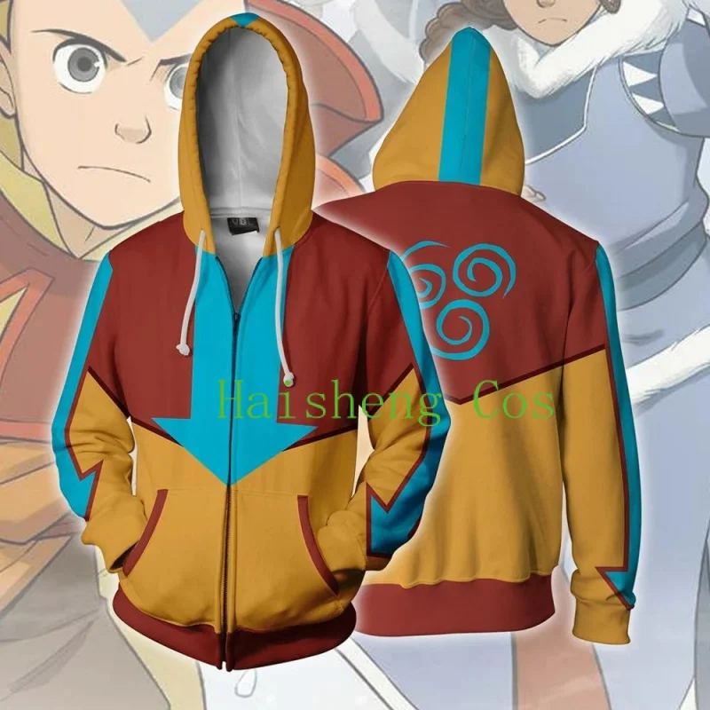 

Толстовка AVATAR The Last Airbender с капюшоном и 3D принтом, Мужская толстовка на молнии из полиэстера в стиле хип-хоп