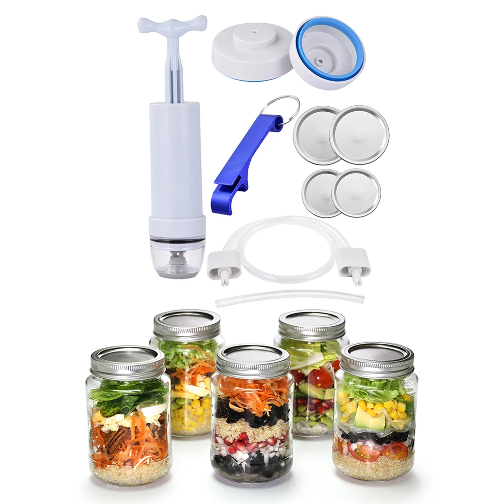

Mason Jar Sealer Vacuum Set with Manual Vacuum Pump Canning Sealing Storage Food Household Kitchen Accessories