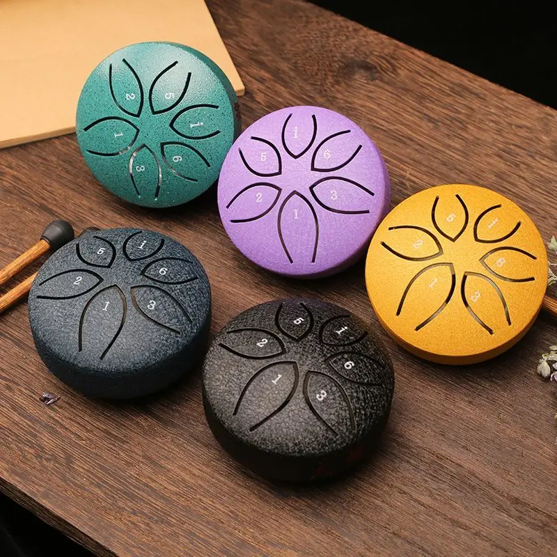 Эфирный барабан мини-3 дюйма 6 музыкальных инструментов малый стальной