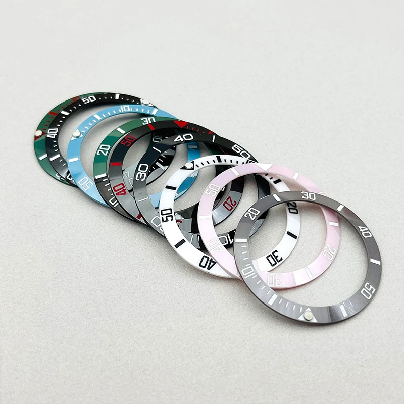 38mm Men's Mechanical Watch Case Sloped Ceramic Bezel Insert Ring Inner Diameter 30.5mm Fits SUB Watch Replace Repair Parts