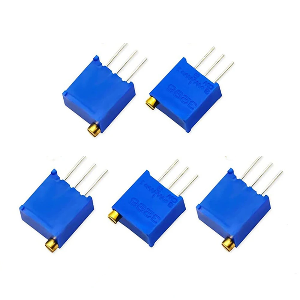 

5PCS 3296W Trimmer Potentiometer 10Ohm-2M Ohm Variable Resistor Potentiometers Kit