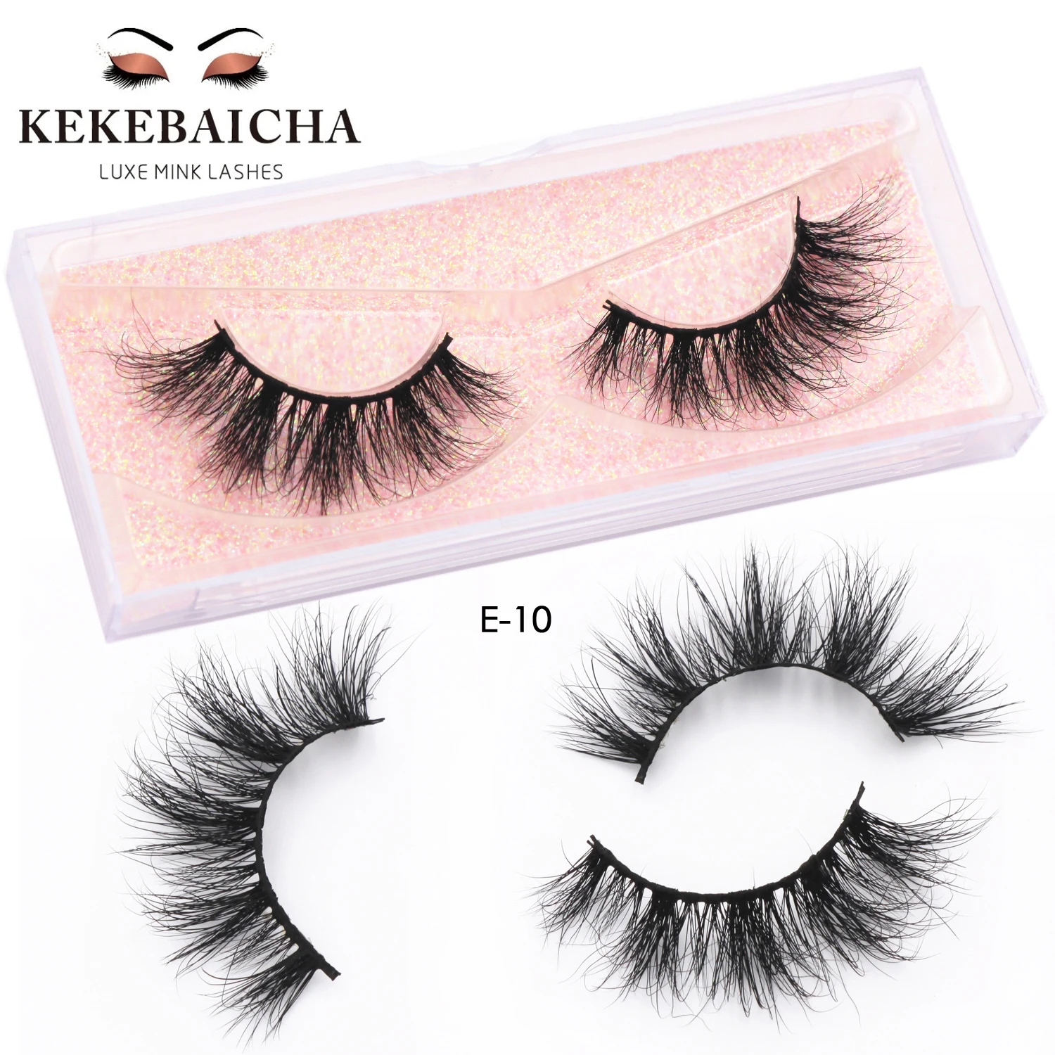 KEKEBAICHA 3D Mink Eyelashes Siberian Mink Fur False Eyelashes Natural Layered Effect Handmade Strips Eyelashes Reusable Makeup