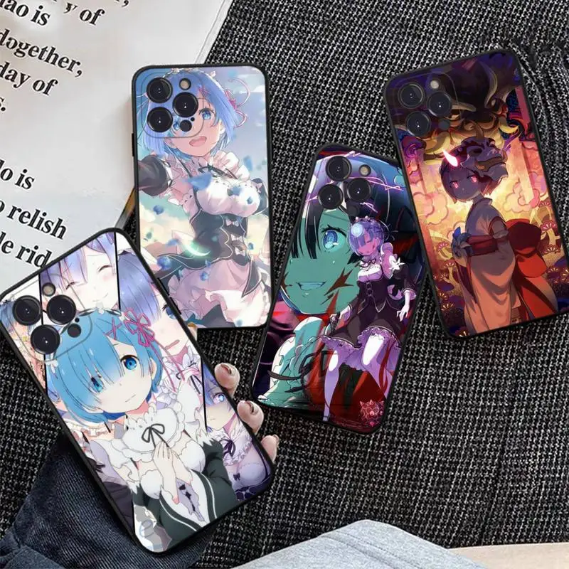 

BANDAI ReZERO Ram Rem Anime Phone Case for iPhone 11 12 13 mini pro XS MAX 8 7 6 6S Plus X 5S SE 2020 XR case