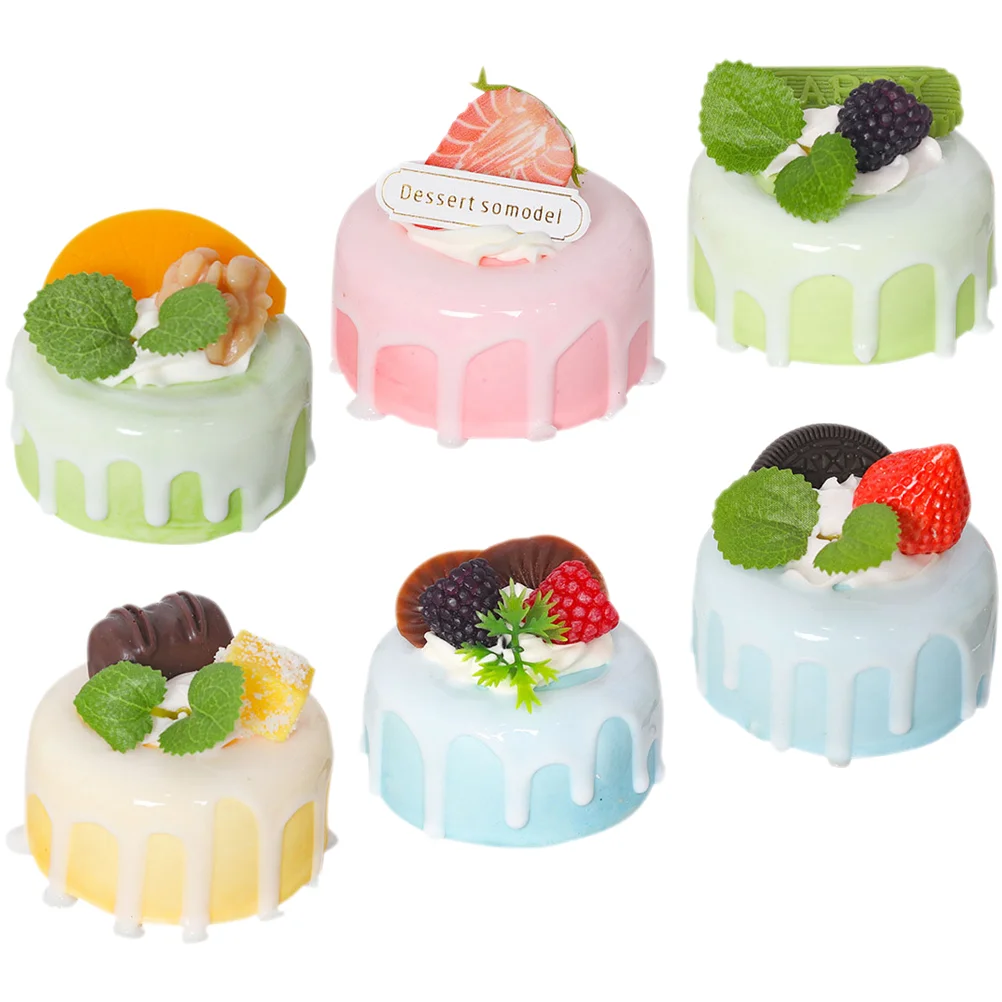 

6 Pcs Home Decoration Simulation Cake Model Paper Cup Models Photo Props Decors
