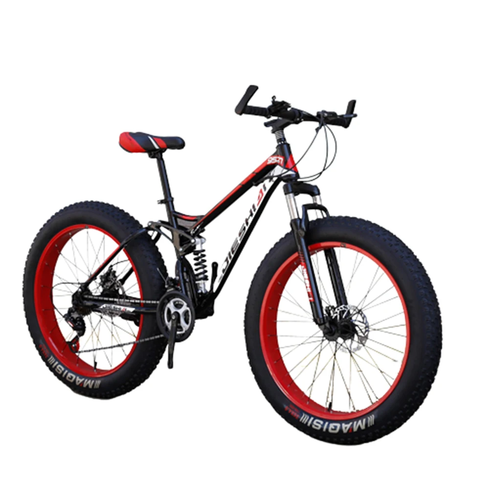 

26 Inch Bicycle 24/27 Speed Snowfield Bike Sensitive Dual Disc Brake Antiskid Handlebar High Carbon Steel Frame Mountain Cycling