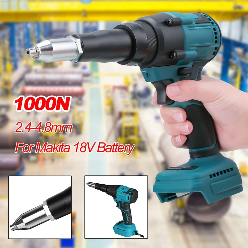 

Electric Cordless Riveter Gun Brushless Power Tools Screwdriver 2.4-4.8mm With LED Light For Makita 18V Battery (Not Included)