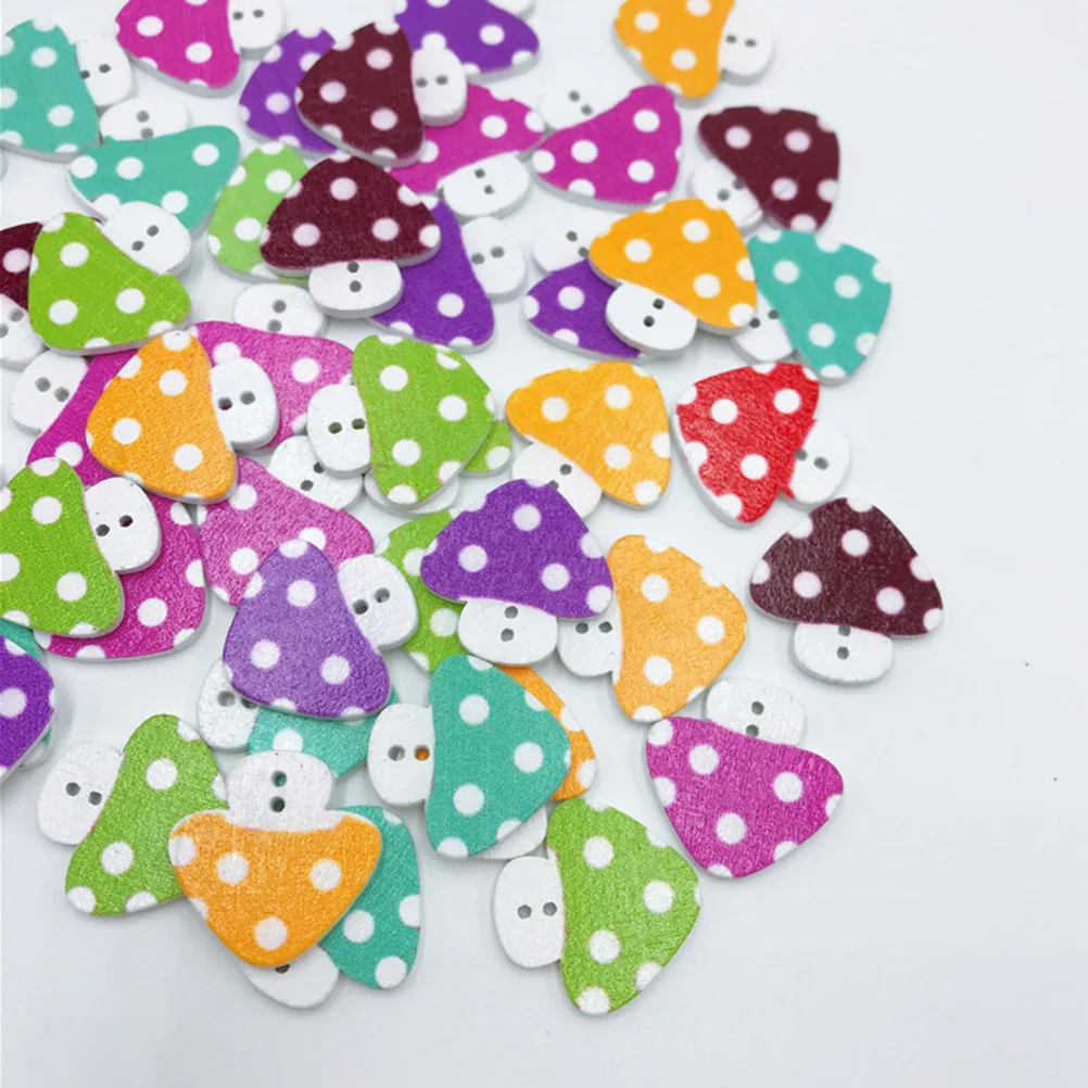 

Buttons Wood Sewingbutton Craft Decorative Crafts Wooden Mushroom Diy Cartoon Scrapbooking Clothes Sewing Buttons Shaped