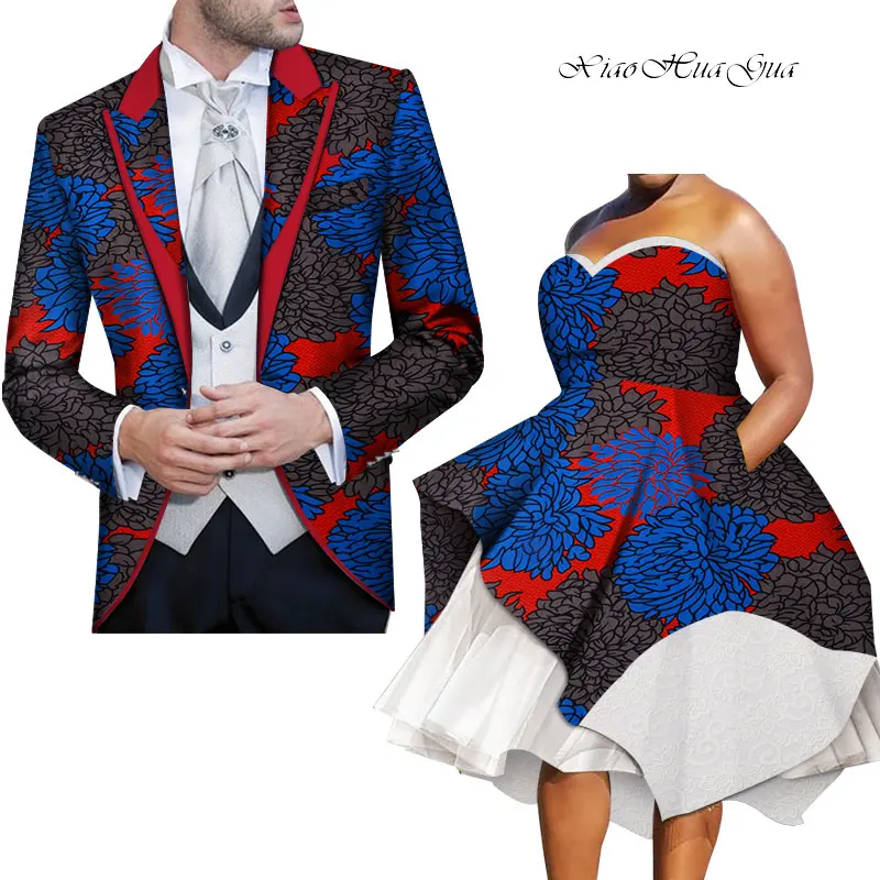 

African Dresses for Couples Dashiki Couple Costume for Party/wedding African Couple Clothing Customized Wholesale WYQ272