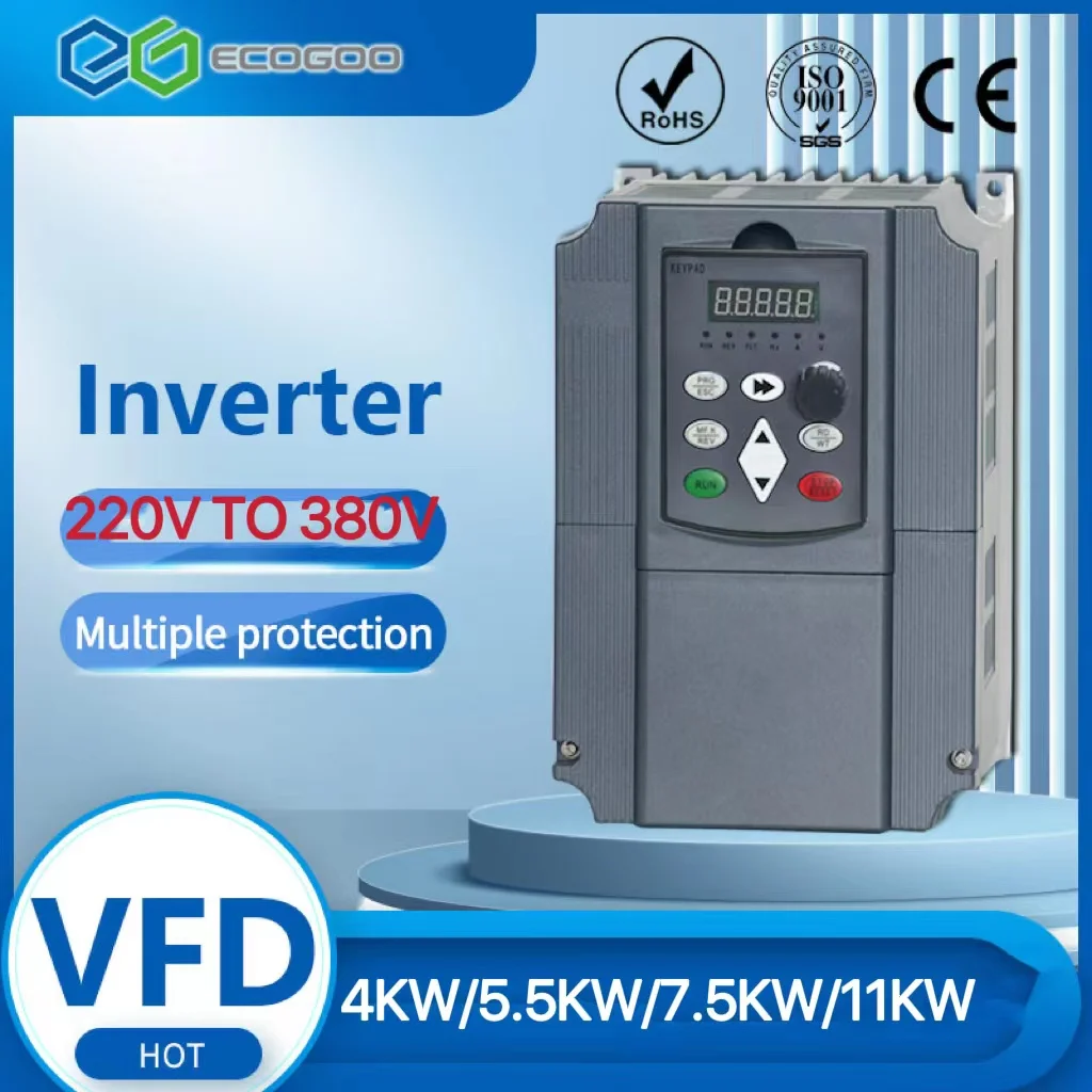 

4 KW / 5.5 KW /7.5kw /11kw frequency inverter 220V TO 380V input 1 phase 220V output 3 phase 380V Frequency converter
