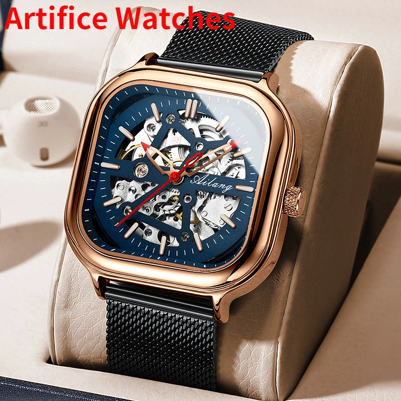 

New Men's Automatic Mechanical Watch Richard Swiss Men's Watch Square Watch Hot Sale Tiktok Men's Watch