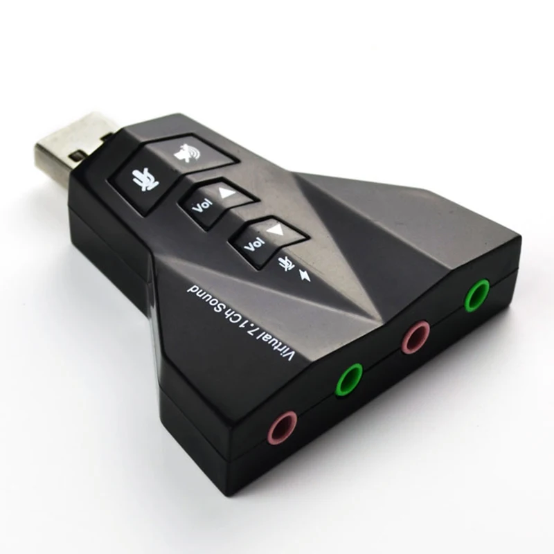 

Внешняя Виртуальная 3,5-канальная USB 3D Аудио двойная Звуковая карта адаптер для ПК компьютерных игр