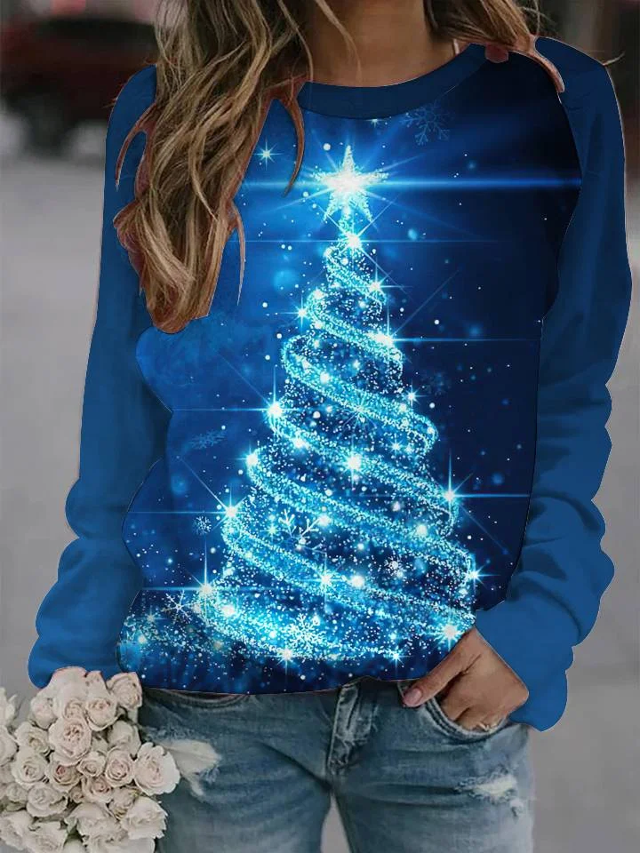 

Christmas New Women Hoodies Christmas Tree 3D Print Autumn Winter Streetwear Oversized Female Blouse Casual Pullover Sweatshirts