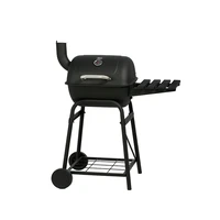 chimney style outdoor bbq grill garden charcoal oven household portable barbecue rack with thermometer and double roll wheel