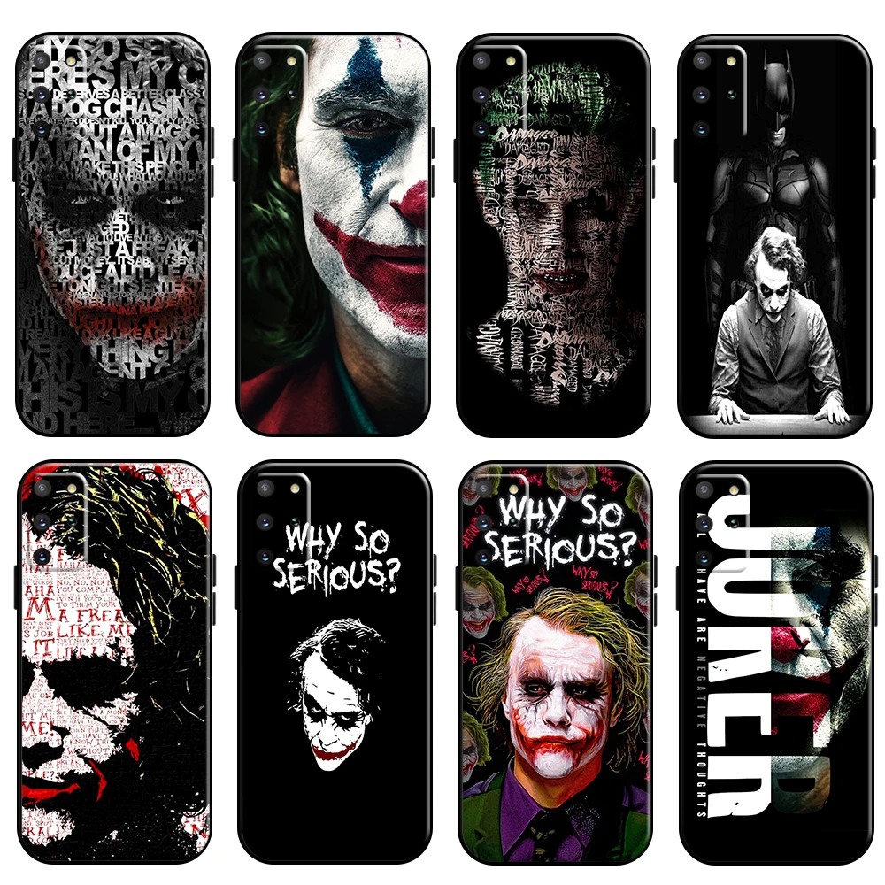 

The Joker Clown Phone Case For Samsung Galaxy S22 S21 S20 Plus Ultra FE 5G TPU Liquid Silicon Black Coque Back