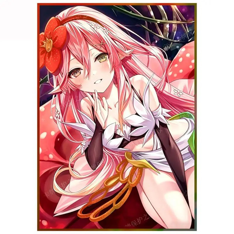 Фото 60 шт./набор Yu-Gi-Oh! Защитный чехол для карт Traptrix Rafflesia Flash Card Sleeve, для коллекционных карт аниме-игр, подарок, игрушка, 63*90 мм №3