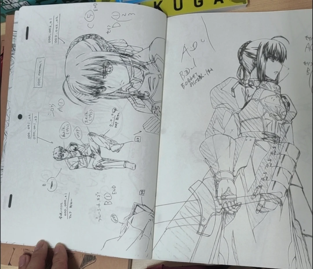 Фото Книга-альбом иллюстраций Fate/stay night UBW Saber - Коллекция художественных работ персонажей серии Fate - Сборник аниме-кадров и эскизов для визуализации персонажей №2