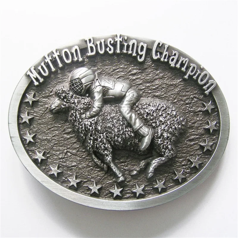 New Antique Silver Mutton Busting Champion Western Belt Buckle Gurtelschnalle also Stock in the US BUCKLE-WT106AS | Аксессуары для